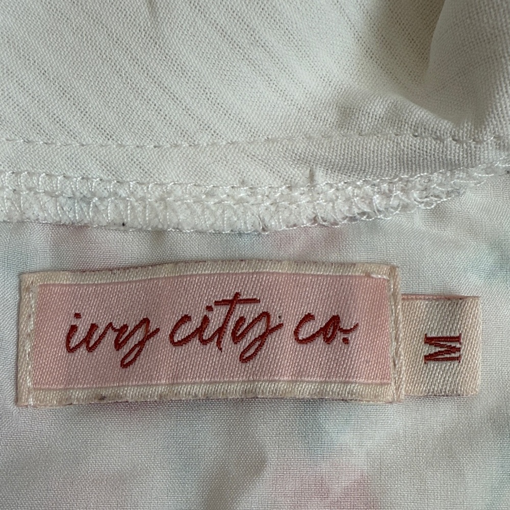 Ivy City Co. White and Pink Floral Eyelet Collared Dress - Picture 13 of 14